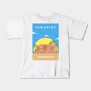 Taourirt, Morocco - Retro travel minimalist poster Kids T-Shirt